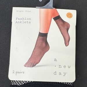 A New Day Sheer Black Fashion Anklets one size